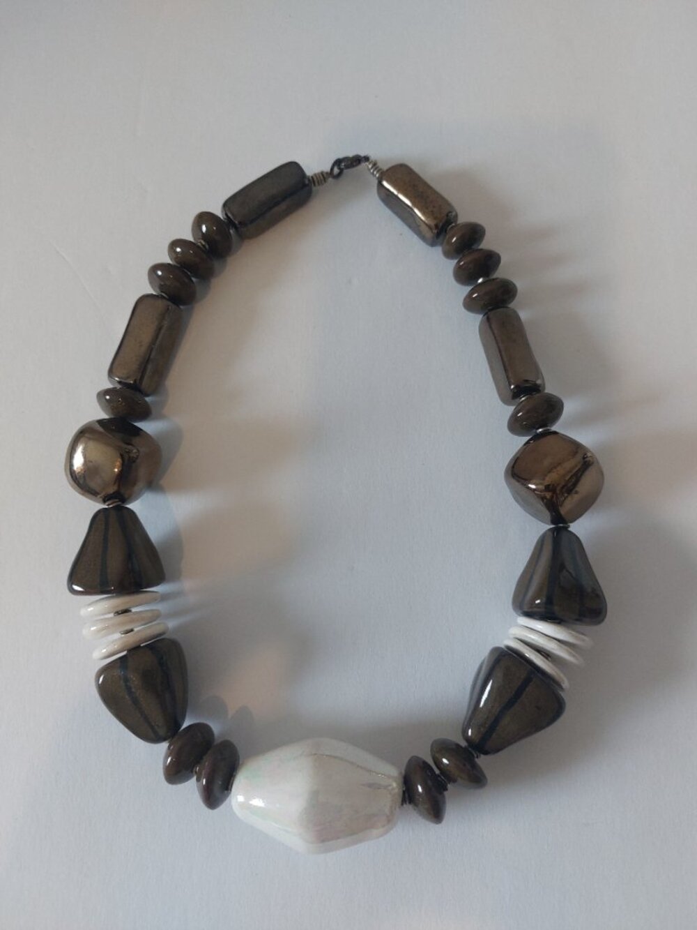 Authentic Kazuri Kenya Hand-Painted Ceramic Bead Necklace - Fair Trade - Nairobi